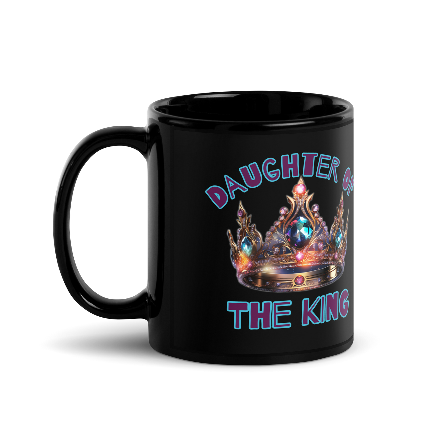 Daughter Of The King Black Glossy Mug