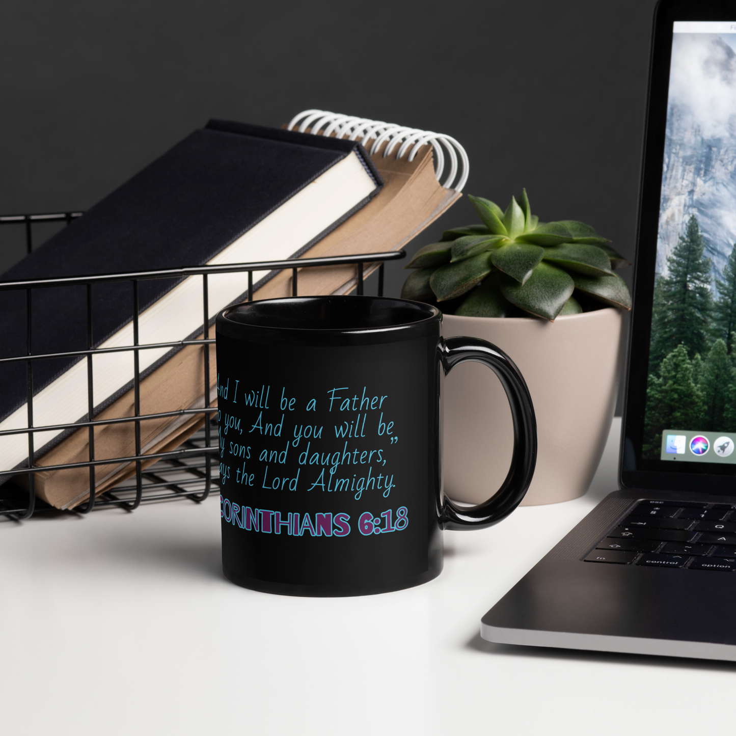 Daughter Of The King Black Glossy Mug