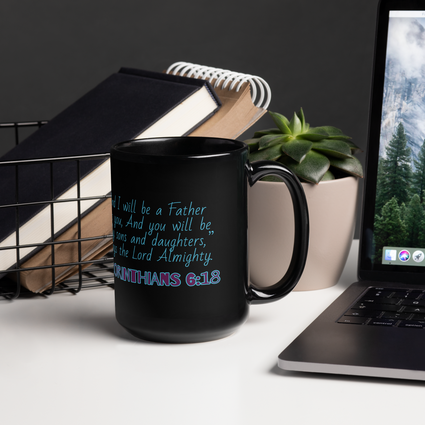 Daughter Of The King Black Glossy Mug