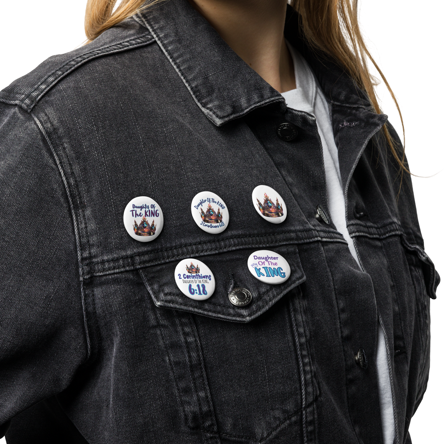 Daughter Of The King Set of 5 pin buttons